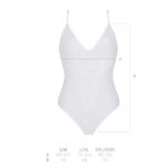 Боді з ажурним декором та відкритим кроком Passion URSULA BODY S/M, white - Зображення 5