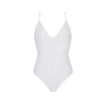 Боді з ажурним декором та відкритим кроком Passion URSULA BODY XXL/XXXL, white - Зображення 3