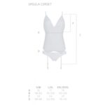 Корсет із пажами, трусики з ажурним декором та відкритим кроком Passion URSULA CORSET XXL/XXXL white - Зображення 5