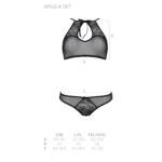 Комплект: бра, трусики з ажурним декором та відкритим кроком Passion URSULA SET S/M, black - Зображення 5