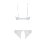 Комплект із бра, трусиків з ажурним декором та відкритим кроком Passion URSULA SET S/M, white - Зображення 4