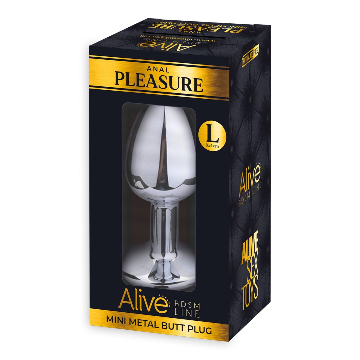 Металева анальна пробка з кристалом Alive Mini Metal Butt Plug Red L - Зображення 2