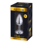 Металева анальна пробка з кристалом Alive Mini Metal Butt Plug White S - Зображення 2