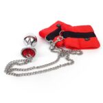 Наручники з металевою анальною пробкою Art of Sex Handcuffs with Metal Anal Plug  size M Red - Зображення 2