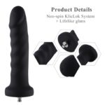Силіконовий фалоімітатор для секс-машин Hismith 7.1″ Anal Dildo Black, система KlicLok - Зображення 2