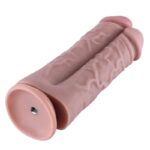 Подвійний дилдо для секс-машин Hismith 8.5″ Two Cocks One Hole Silicone Dildo - Зображення 5