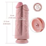 Подвійний дилдо для секс-машин Hismith 8.5″ Two Cocks One Hole Silicone Dildo - Зображення 7