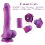 Фалоімітатор 8.2″ з вібрацією для секс-машин Hismith Purple Silicone Dildo with Vibe, KlicLok - Зображення 7