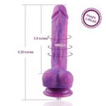 Фалоімітатор 8.2″ з вібрацією для секс-машин Hismith Purple Silicone Dildo with Vibe, KlicLok - Зображення 3