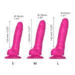 Реалістичний фалоімітатор Strap-On-Me Sliding Skin Realistic Dildo Fuchsia L, ефект рухливої шкіри - Зображення 4