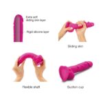 Реалістичний фалоімітатор Strap-On-Me Sliding Skin Realistic Dildo Fuchsia L, ефект рухливої шкіри - Зображення 3