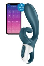 Смарт вібратор-кролик Satisfyer Hug Me Bluegrey, 2 мотори, діаметр 4,2см, широка кліторальна частина - Зображення 8