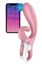 Смарт вібратор-кролик Satisfyer Hug Me Pink, 2 мотори, діаметр 4,2см, широка кліторальна частина - Зображення 7