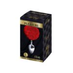Металева анальна пробка Кролячий хвостик Alive Fluffy Plug L Red, діаметр 3,9 см - Зображення 2