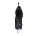 Металева анальна пробка Лисячий хвіст Alive Black And White Fox Tail S, діаметр 2,9 см - Зображення 2