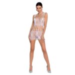 Бодістокінг мінісукня з метеликами Passion BS090 One Size white - Зображення 3