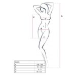 Бодістокінг-сукня з глибоким коміром Passion BS093 white, довгі рукави - Зображення 3