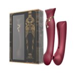 Смартвібратор 3в1 Zalo — Queen Wine Red, пульсівна перлина та вакуум, кристал Swarovski - Зображення 10