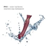 Смартвібратор 3в1 Zalo — Queen Wine Red, пульсівна перлина та вакуум, кристал Swarovski - Зображення 6