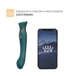 Смартвібратор 3в1 Zalo — Queen Jewel Green, пульсівна перлина та вакуум, кристал Swarovski - Зображення 2