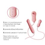 Набір 3в1 Zalo – UNICORN Set Pink, віброяйце, пульсатор, вакуумний стимулятор - Зображення 4