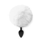 Силіконова анальна пробка М Art of Sex - Silicone Bunny Tails Butt plug White, діаметр 3,5 см - Зображення 2