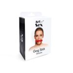 Кляп-палиця на ременях Art of Sex – Gag Stick Silicon, чорний, натуральна шкіра - Зображення 5