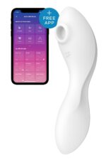 Вакуумний смарт-стимулятор із вібрацією Satisfyer Curvy Trinity 5 (White), керування зі смартфона - Зображення 8
