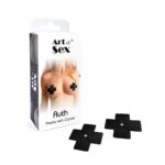 Сексуальні наклейки на груди зі стразом Art of Sex - Ruth pestis with Crystal, Чорний - Зображення 3