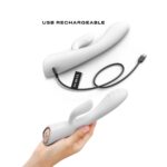 Вібратор-кролик з підігрівом Dorcel FLEXI RABBIT WHITE, гнучкий стовбур - Зображення 4