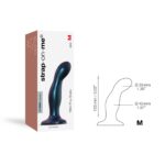 Дилдо Strap-On-Me DILDO PLUG SNAKY METALLIC BLUE, розмір M, діаметр 4 см, ввідна довжина 15,3 см - Зображення 4