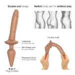 Анальна пробка з дилдо 2в1 Strap-On-Me SWITCH PLUG-IN REALISTIC DILDO Caramel S, діаметр 3,3/2,9 см - Зображення 2