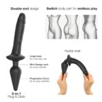 Анальна пробка з дилдо 2в1 Strap-On-Me SWITCH PLUG-IN REALISTIC DILDO Black L, діаметр 4,5/3,4 см - Зображення 2