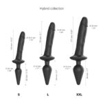 Анальна пробка з дилдо 2в1 Strap-On-Me SWITCH PLUG-IN REALISTIC DILDO Black L, діаметр 4,5/3,4 см - Зображення 4
