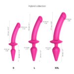 Анальна пробка з дилдо 2в1 Strap-On-Me SWITCH PLUG-IN DILDO Fuchsia L, діаметр 4,5/3,4 см - Зображення 4