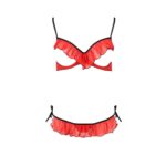 Комплект білизни Passion Exclusive CHERRY SET OpenBra S/M, red, відкритий ліф, трусики-спідничка - Зображення 5