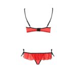 Комплект білизни Passion Exclusive CHERRY SET OpenBra S/M, red, відкритий ліф, трусики-спідничка - Зображення 6