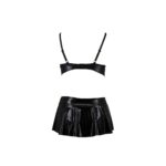 Комплект білизни під латекс Passion DEBY SET S/M, black, ліф, мініспідничка, стрінги - Зображення 4