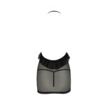 Сорочка прозора приталена Passion ERZA CHEMISE S/M, black, трусики - Зображення 4
