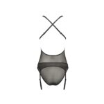 Корсет з декольте Passion ERZA CORSET S/M, black, пажі, трусики, напівпрозорий - Зображення 4