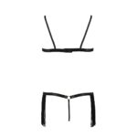 Комплект білизни Passion Exclusive KASSANDRA SET OpenBra L/XL black, ліф з бахроми, трусики-спідниця - Зображення 6