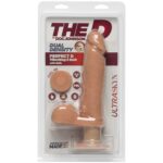 Фалоімітатор Doc Johnson The D - Perfect D - Vibrating 8 Inch With Balls - ULTRASKYN, діаметр 5,1 см - Зображення 2