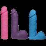 Набір для страпону Doc Johnson Vac-U-Lock Dual Density UltraSKYN Colors Set, діаметр 3х4,5 см - Зображення 2