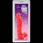 Фалоімітатор Doc Johnson Jelly Jewels Cock&Balls Red, діаметр 3,6 см, антибактеріальний ПВХ - Зображення 2