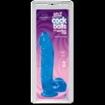 Фалоімітатор Doc Johnson Jelly Jewels Cock & Balls Blue, діаметр 3,6 см, антибактеріальний ПВХ - Зображення 2
