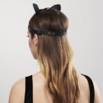 Маска кішечки Bijoux Indiscrets MAZE - Cat Ears Headpiece Black, екошкіра - Зображення 8
