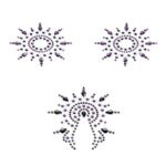 Пестіс з кристалів Petits Joujoux Gloria set of 3 - Black/Purple, прикраса на груди та вульву