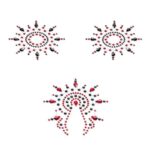 Пестіс з кристалів Petits Joujoux Gloria set of 3 - Black/Red, прикраса на груди та вульву