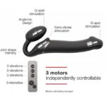 Безремінний страпон з вібрацією Strap-On-Me Vibrating Black M, діаметр 3,8см, пульт ДК, регульований - Зображення 5