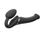 Безремінний страпон з вібрацією Strap-On-Me Vibrating Black M, діаметр 3,8см, пульт ДК, регульований
